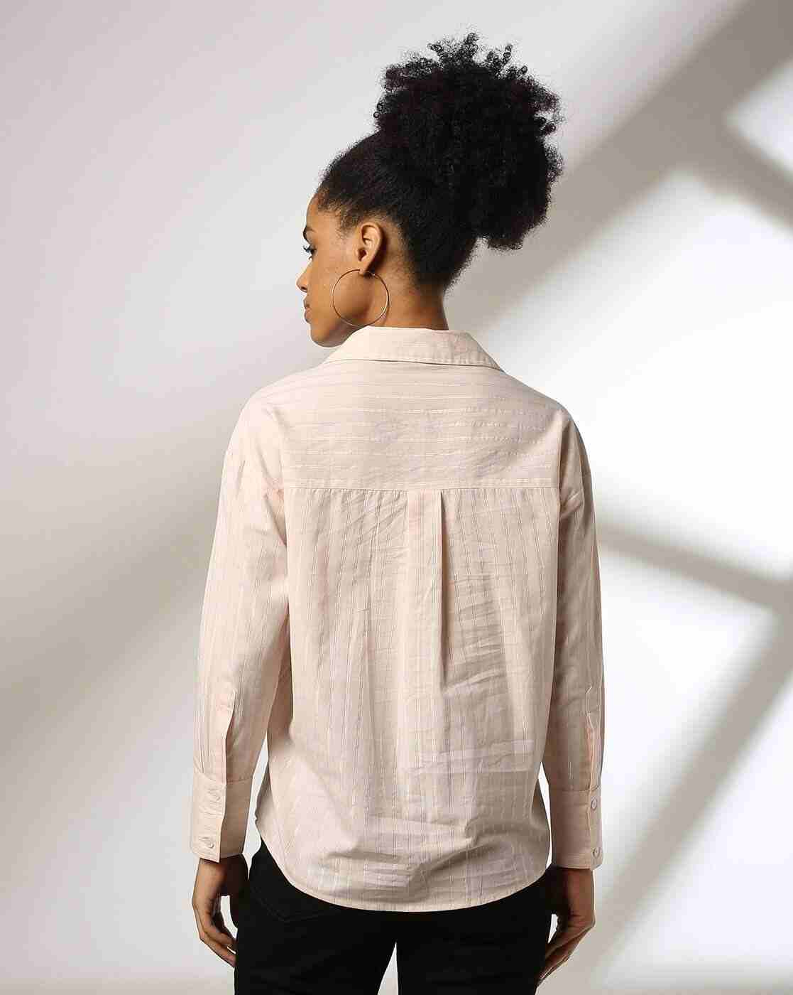 DNMX | Women Striped Regular Fit Cotton Shirt|2