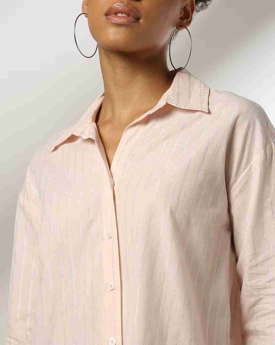 DNMX | Women Striped Regular Fit Cotton Shirt|3