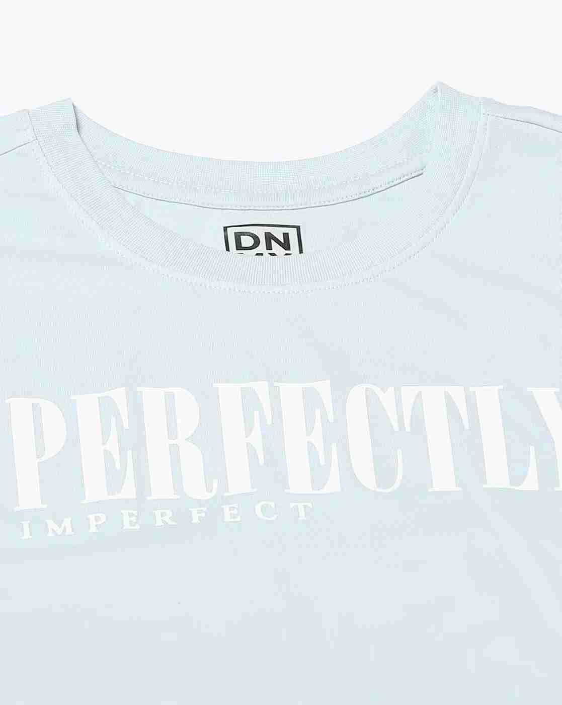 DNMX | Women Typographic Print Regular Fit Crew-Neck T-Shirt|5