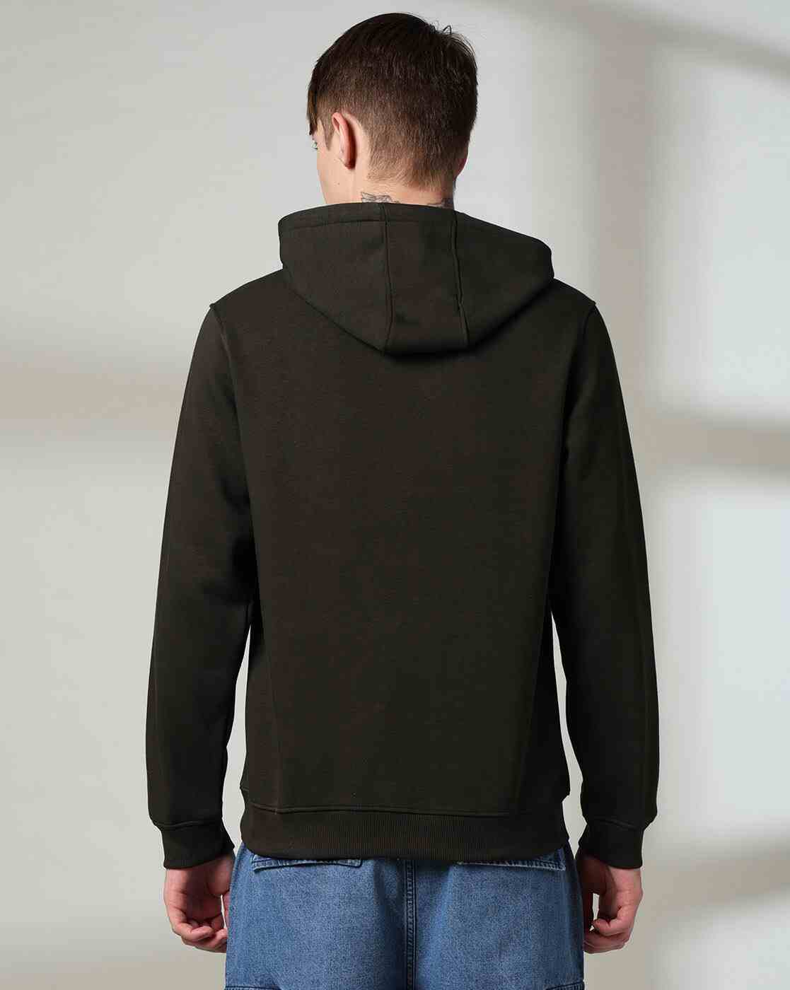 DNMX | Men Brand Print Regular Fit Hoodie with Kangaroo Pocket|2