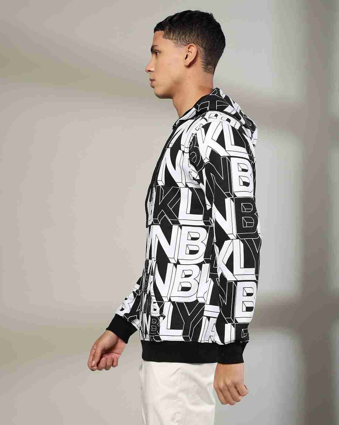 DNMX | Men Typographic Print Regular Fit Hoodie with Kangaroo Pocket|1