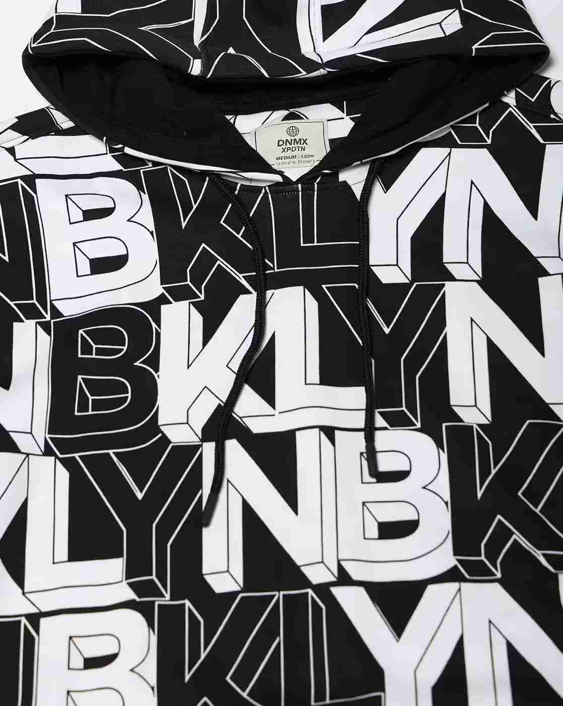 DNMX | Men Typographic Print Regular Fit Hoodie with Kangaroo Pocket|4