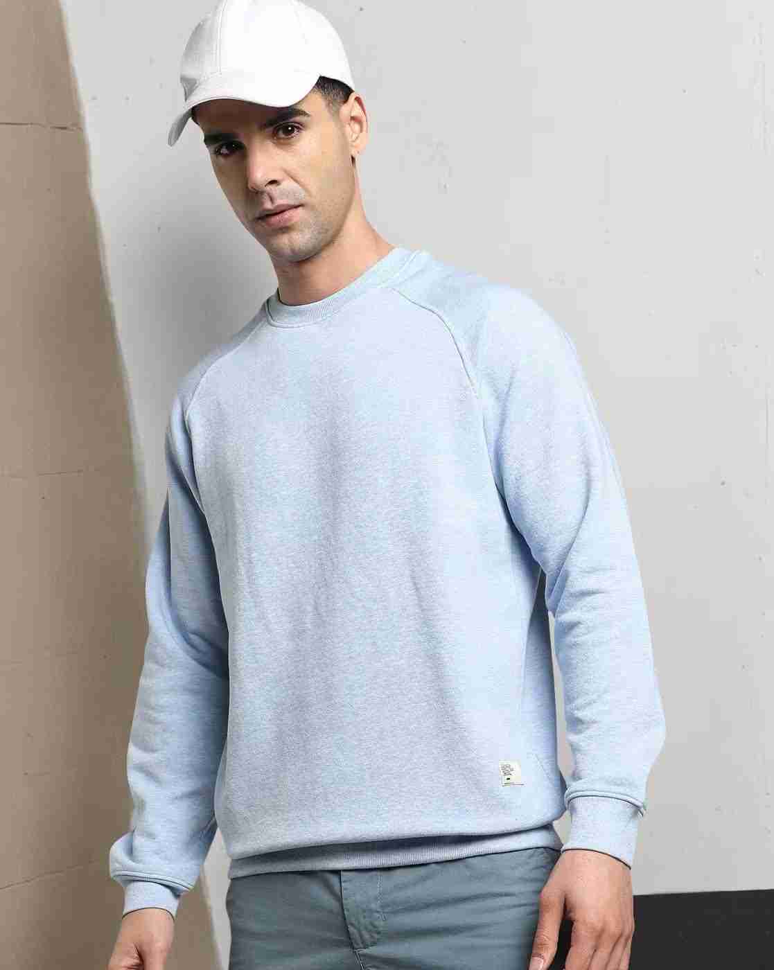 Men Heathered Regular Fit Crew-Neck Sweatshirt