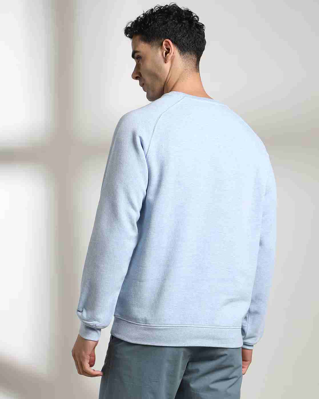 DNMX | Men Heathered Regular Fit Crew-Neck Sweatshirt|2