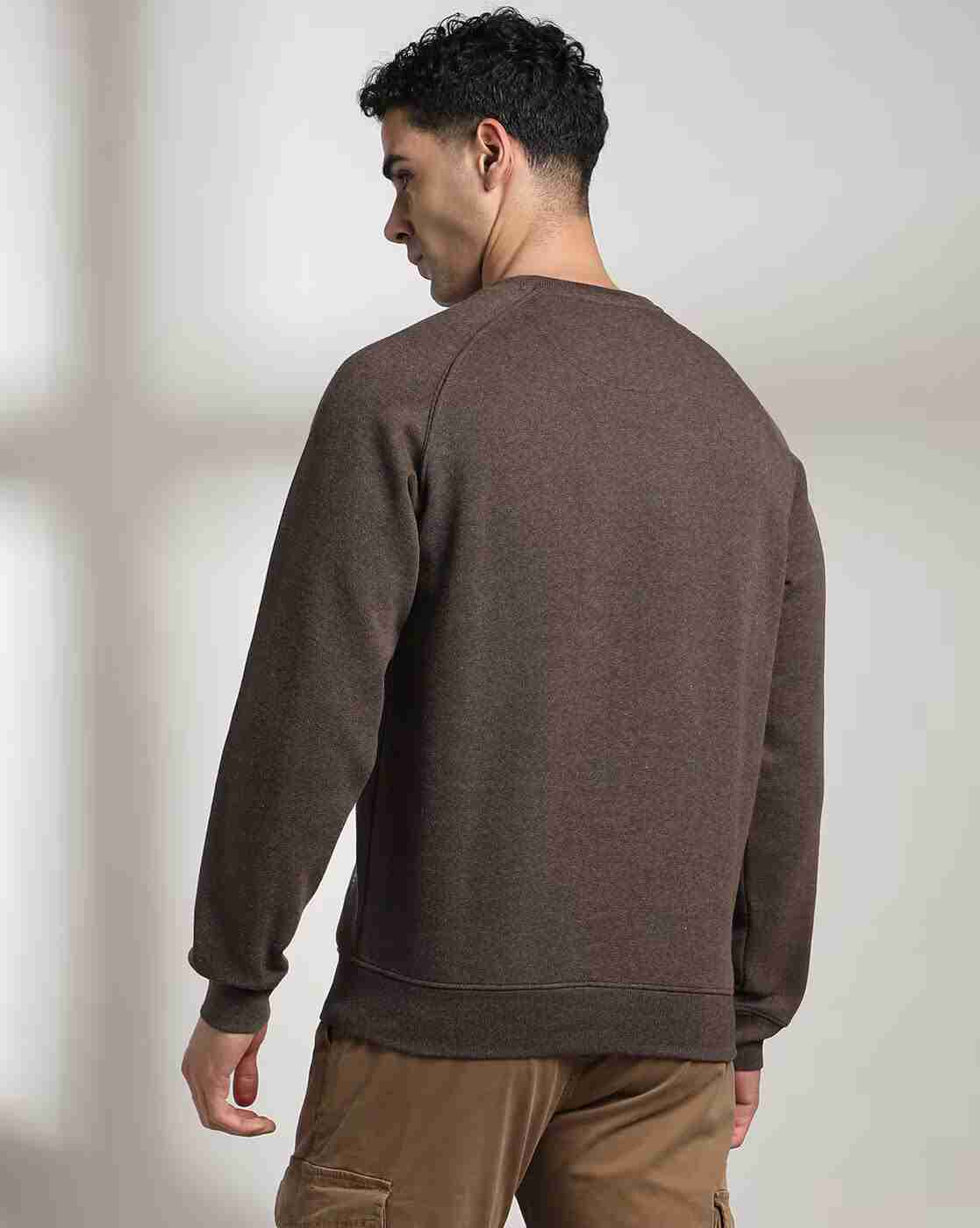 DNMX | Men Heathered Regular Fit Crew-Neck Sweatshirt|2