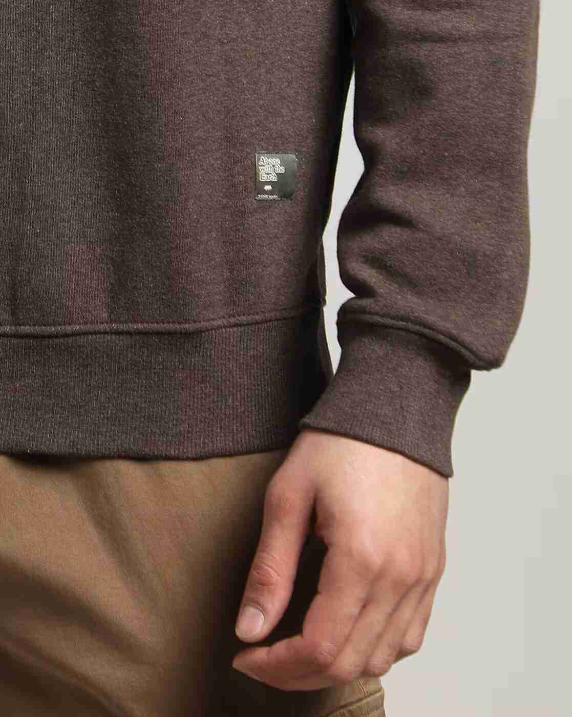 DNMX | Men Heathered Regular Fit Crew-Neck Sweatshirt|4