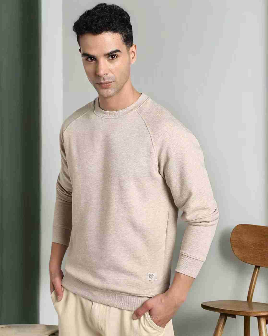 Men Heathered Regular Fit Crew-Neck Sweatshirt