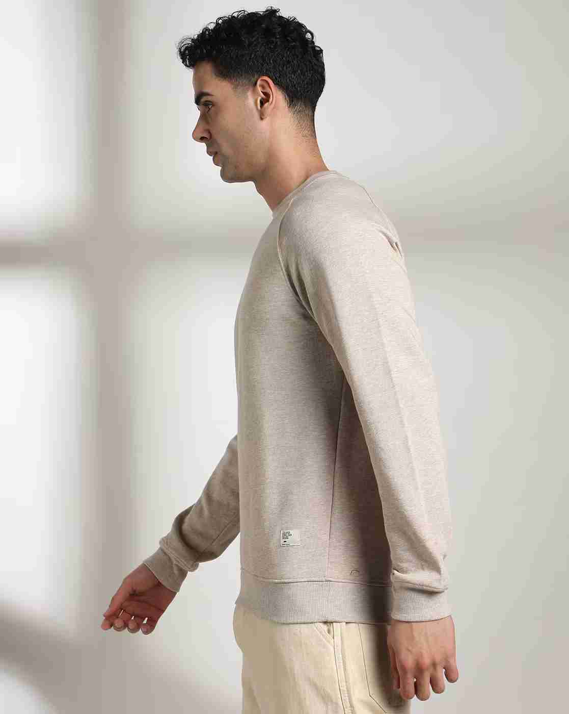 DNMX | Men Heathered Regular Fit Crew-Neck Sweatshirt|1