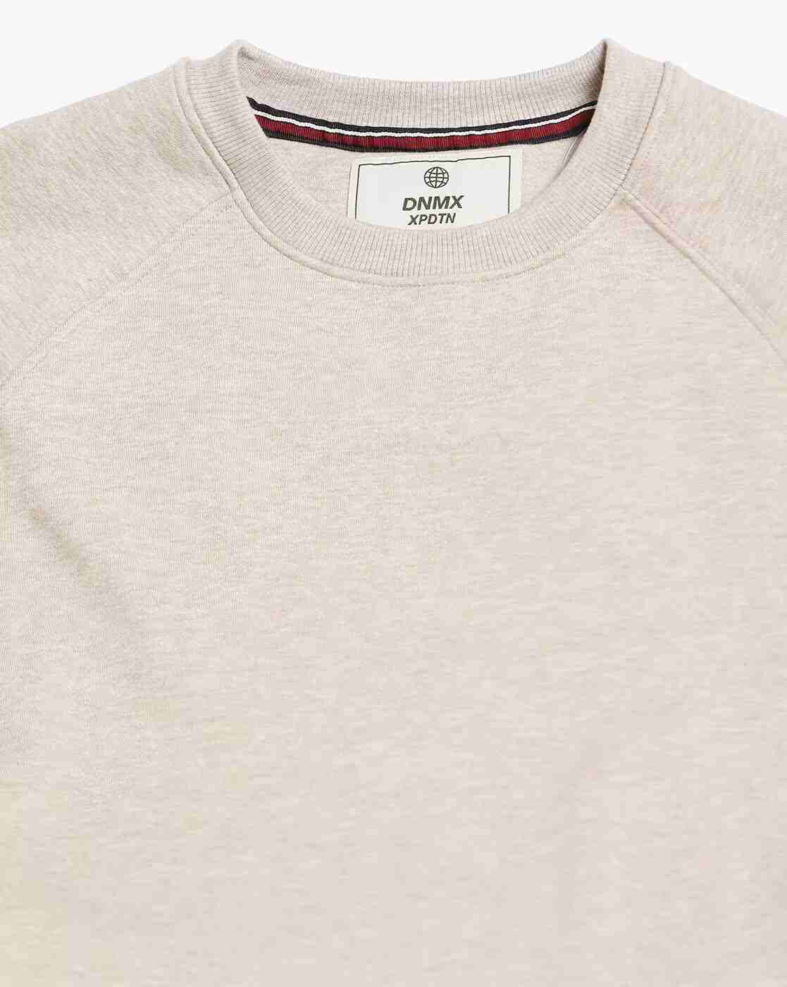 DNMX | Men Heathered Regular Fit Crew-Neck Sweatshirt|5