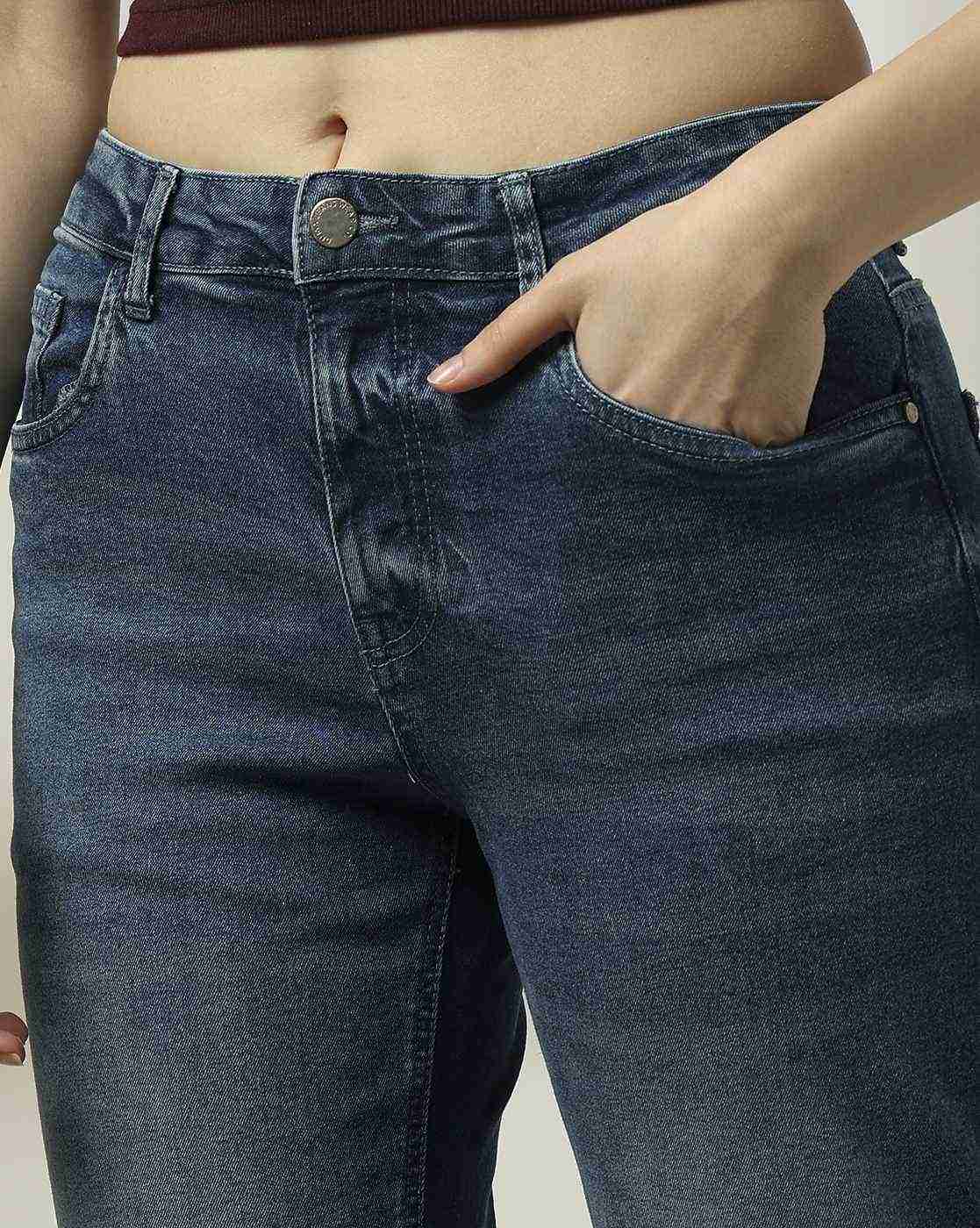 DNMX | Women Lightly Washed Straight Jeans|3