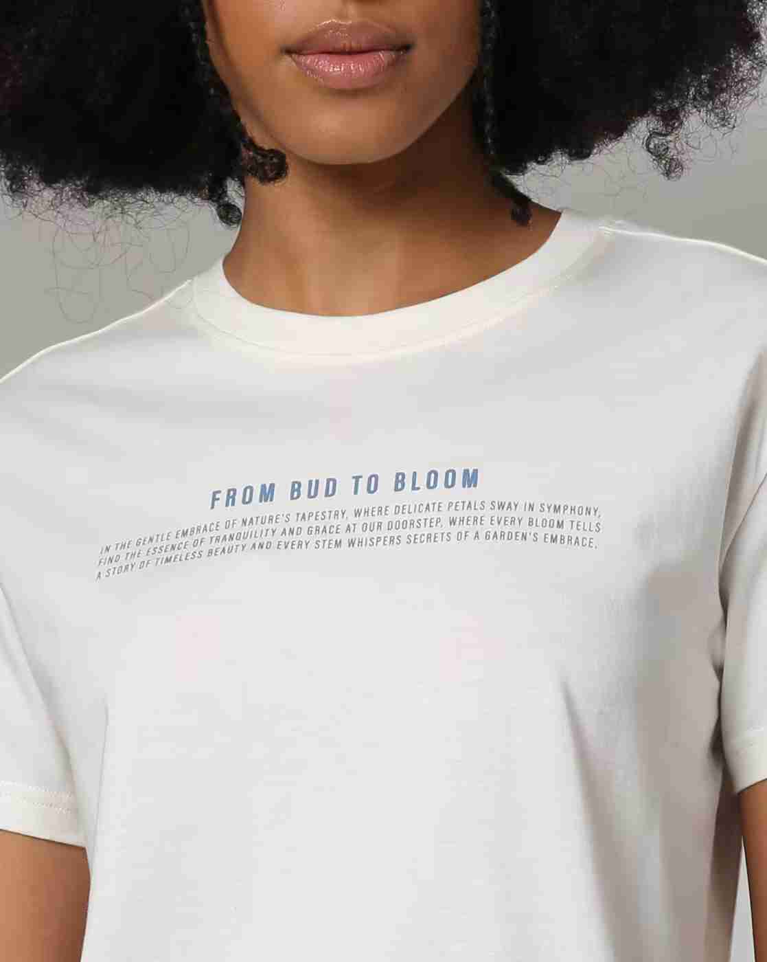 DNMX | Women Graphic Print Boxy Fit Crew-Neck Cotton T-Shirt|4