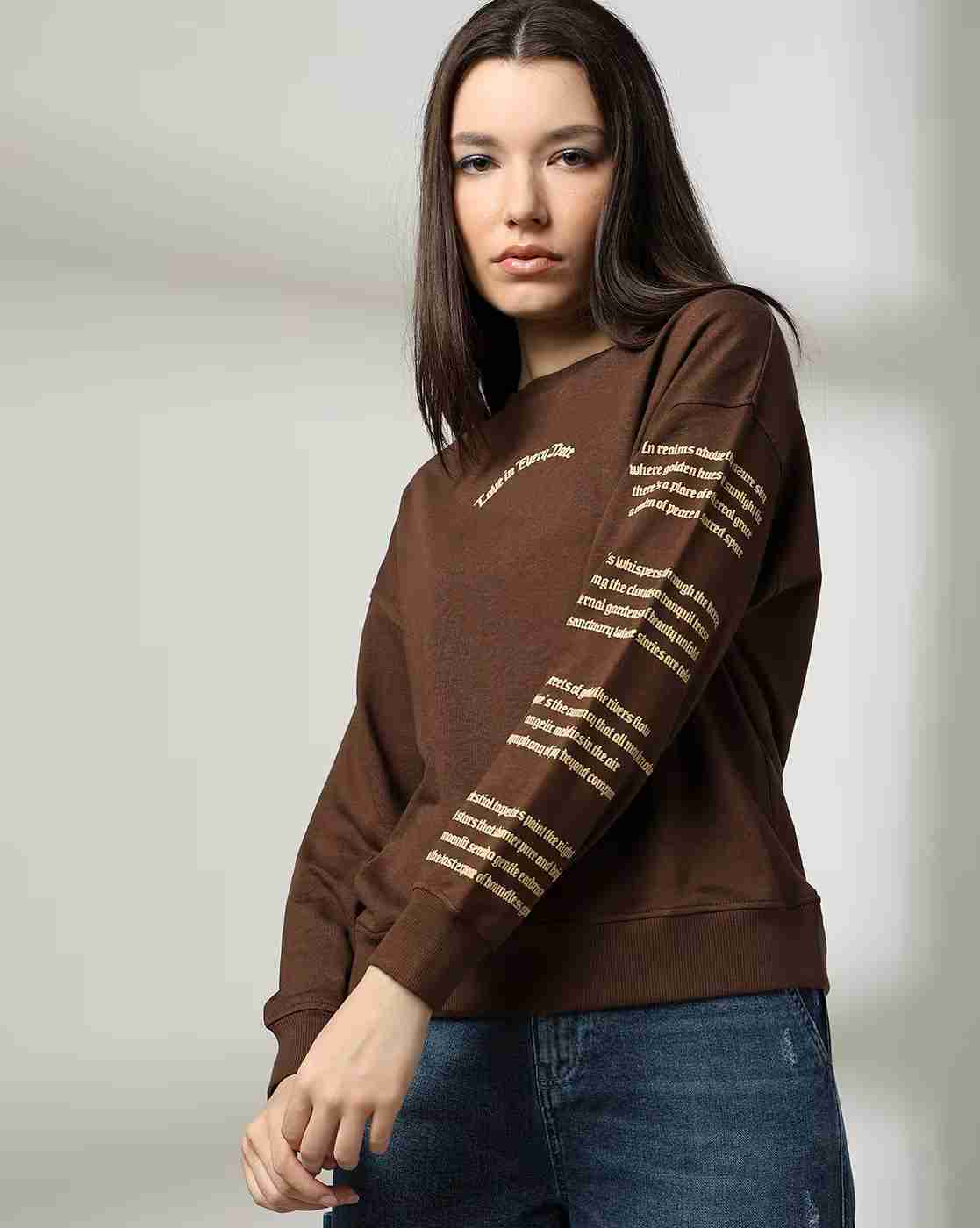 DNMX | Women Printed Crew-Neck Sweatshirt|0