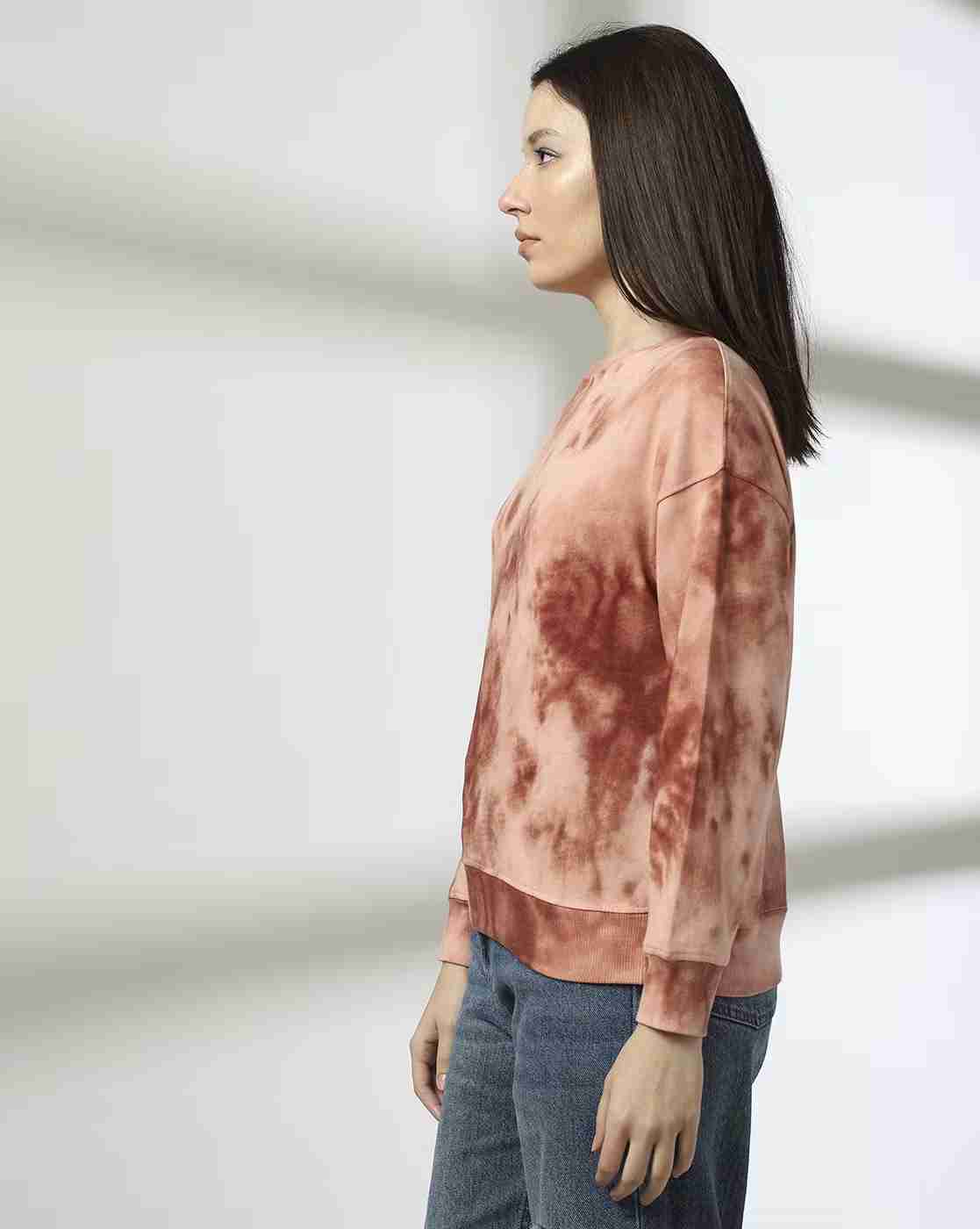 DNMX | Women Tie & Dye Printed Crew-Neck Sweatshirt|1