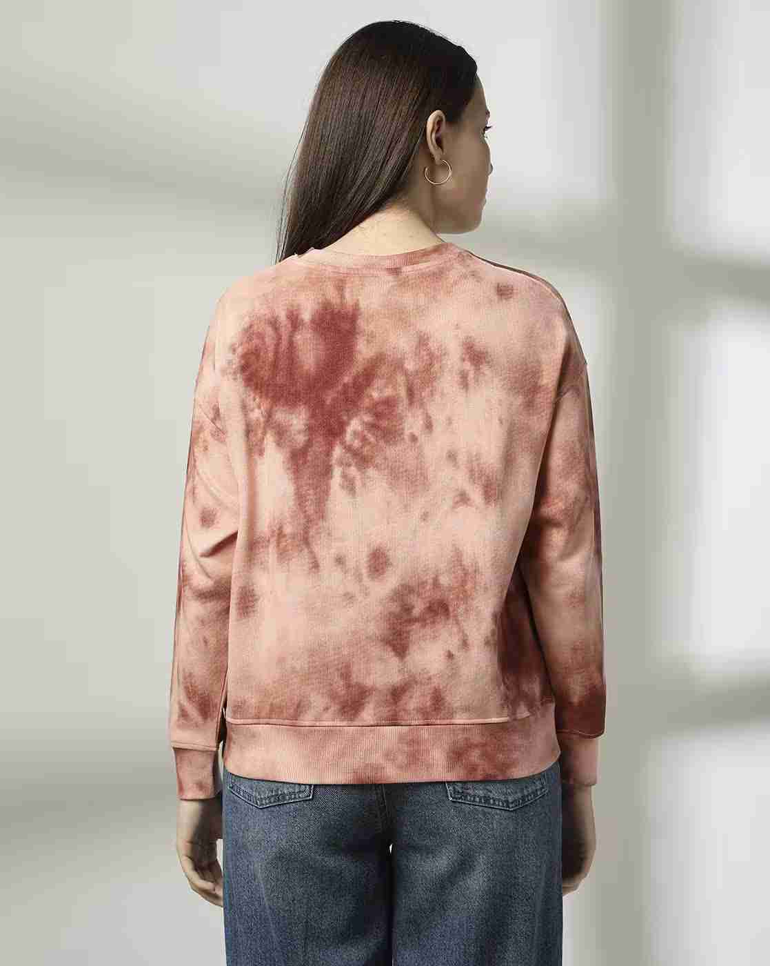 DNMX | Women Tie & Dye Printed Crew-Neck Sweatshirt|2