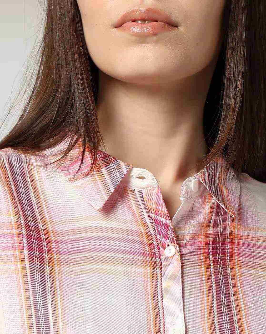 DNMX | Women Checked Elasticated-Waist Shirt|4