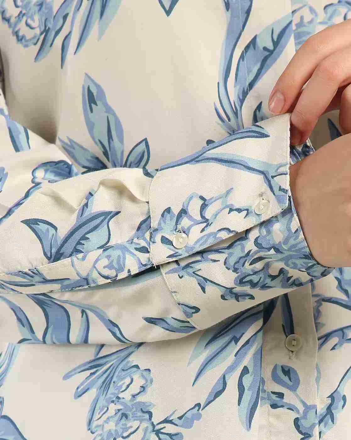 DNMX | Women Floral Print Boxy Fit Shirt|4