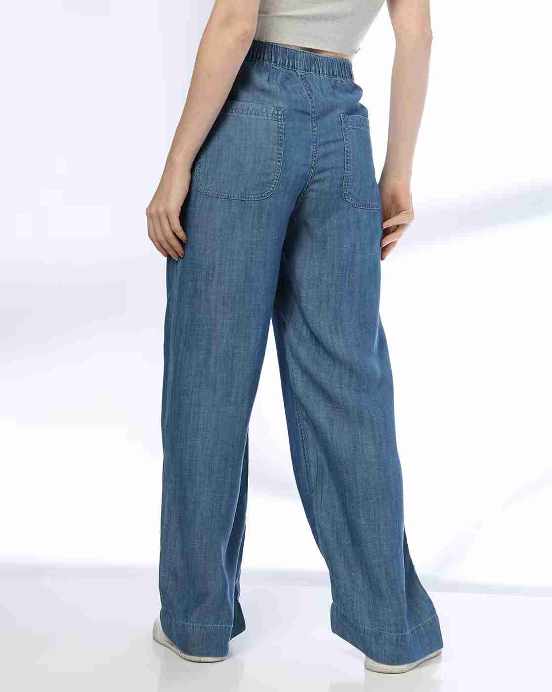 DNMX | Women Lightly Washed Wide-Leg Jeans|2