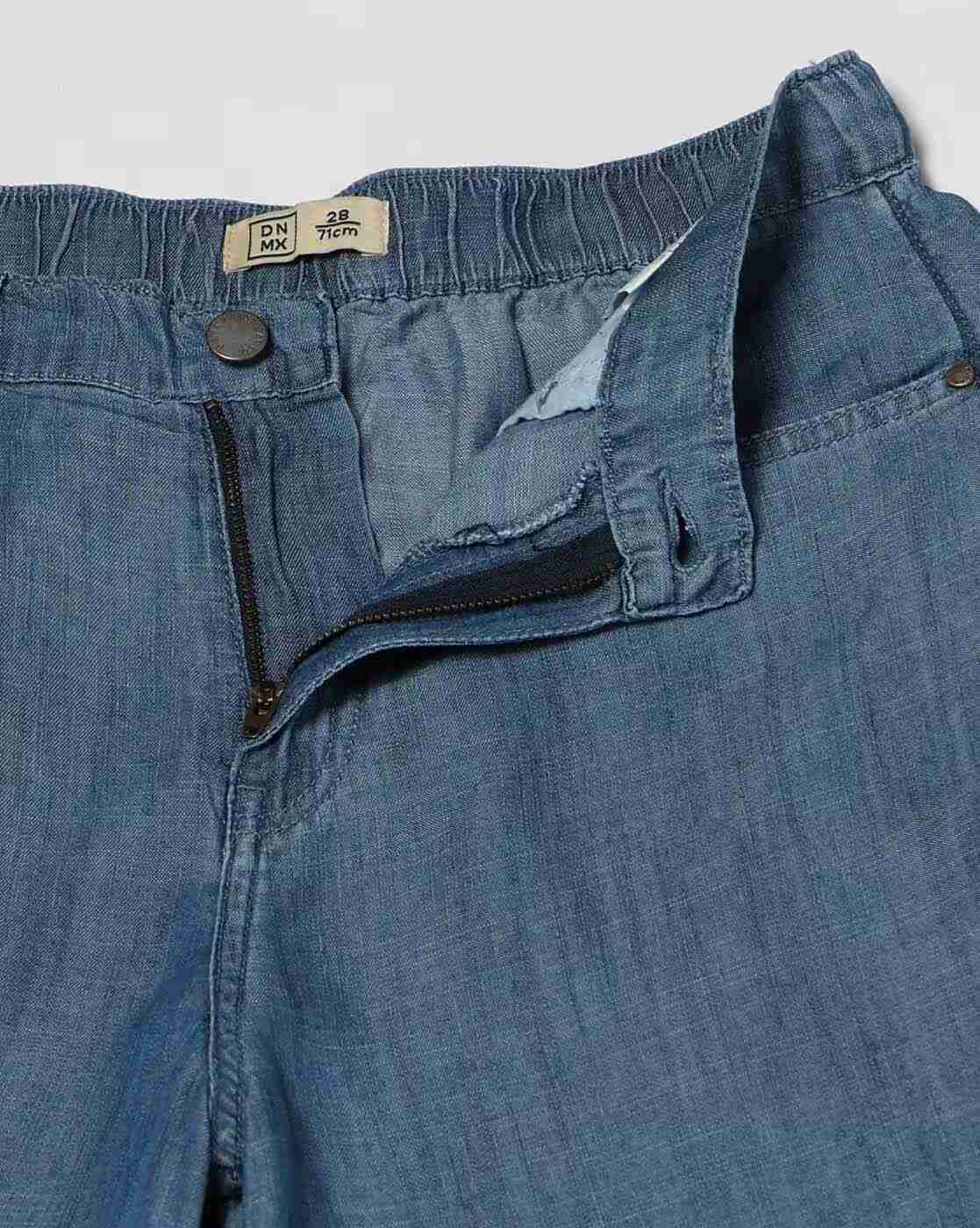 DNMX | Women Lightly Washed Wide-Leg Jeans|4