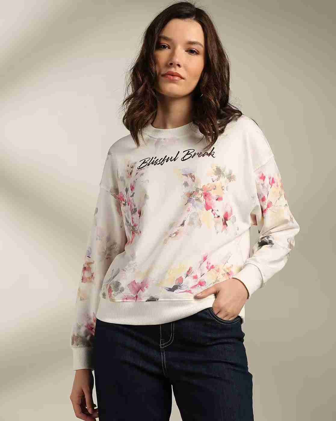 DNMX | Women Floral Print Relaxed Fit Sweatshirt|0