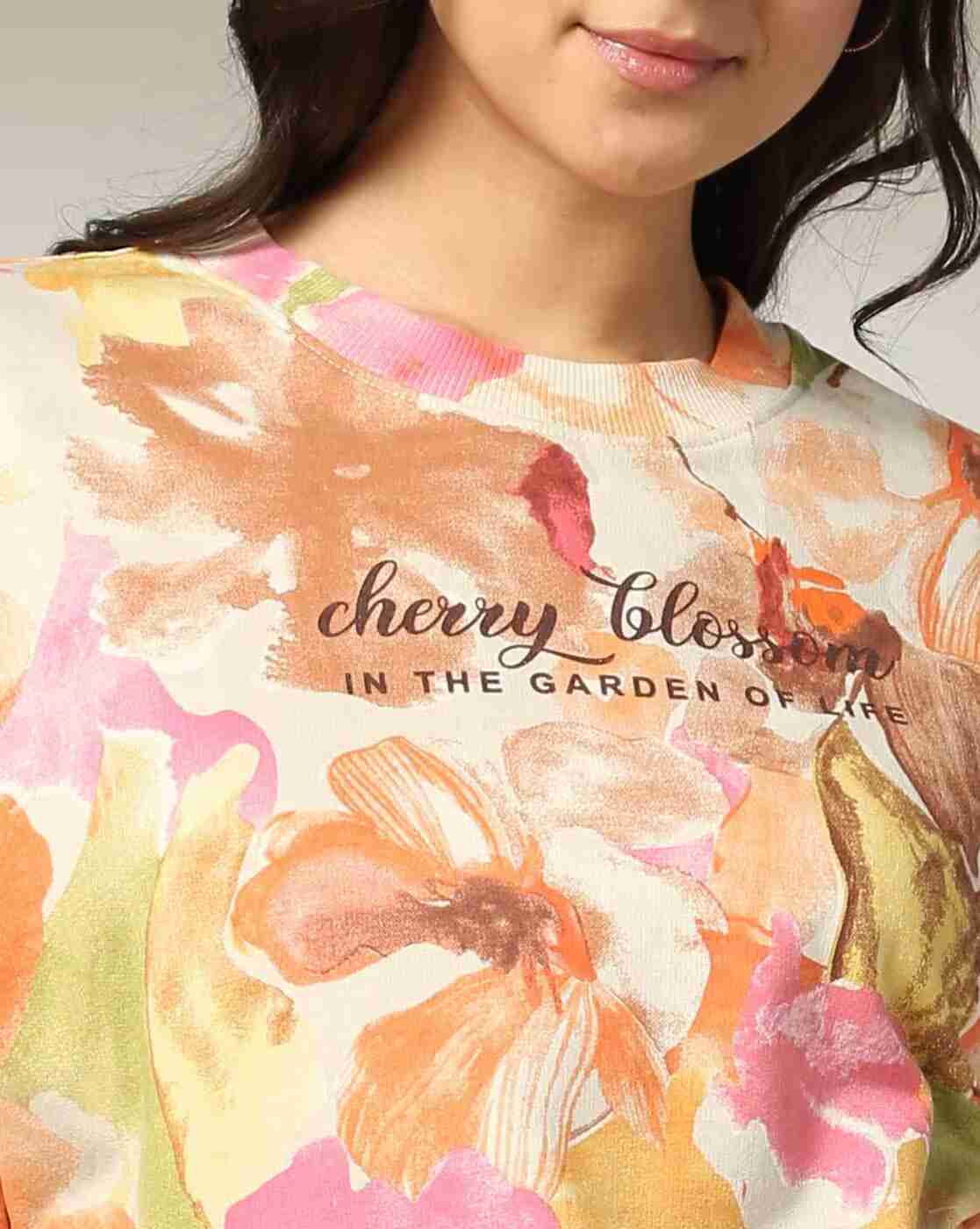 DNMX | Women Floral Print Relaxed Fit Cotton Sweatshirt|4