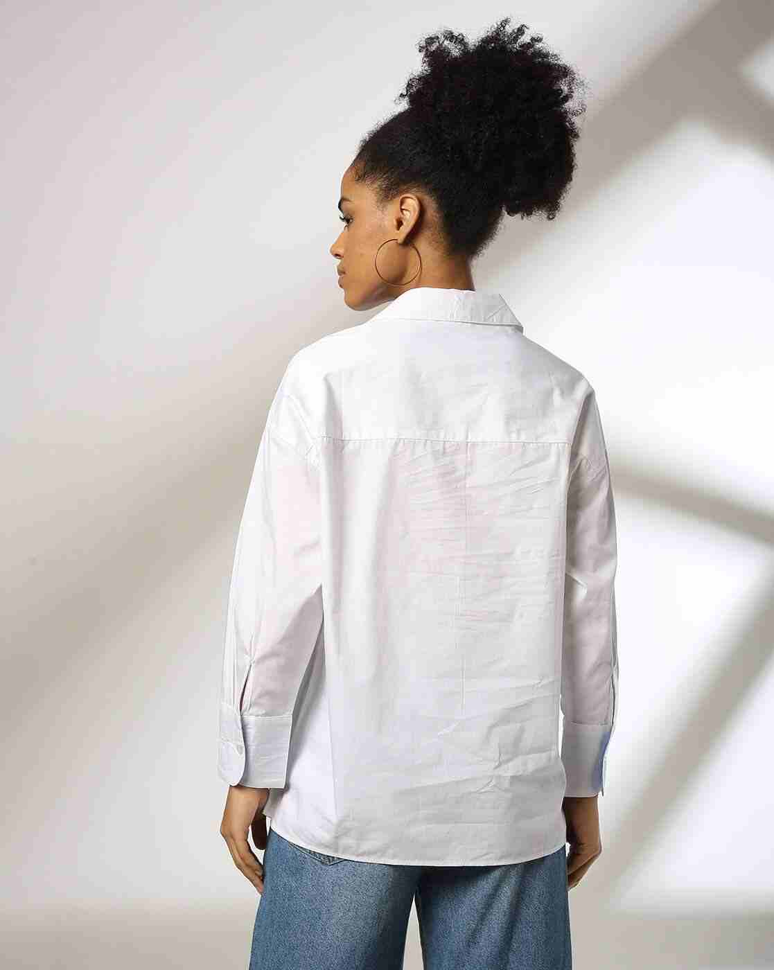 DNMX | Women Relaxed Fit Shirt with Spread Collar|2