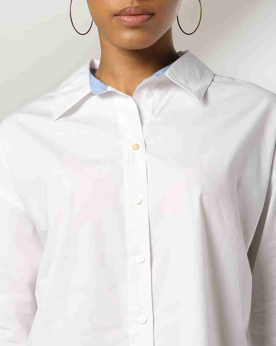 DNMX | Women Relaxed Fit Shirt with Spread Collar|3