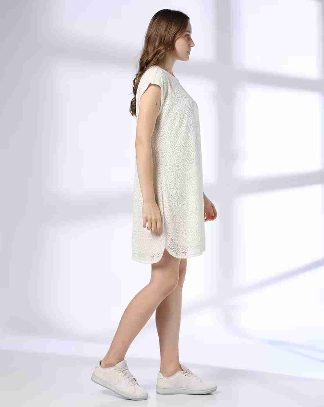 DNMX | Women Embroidered Shift Dress|1