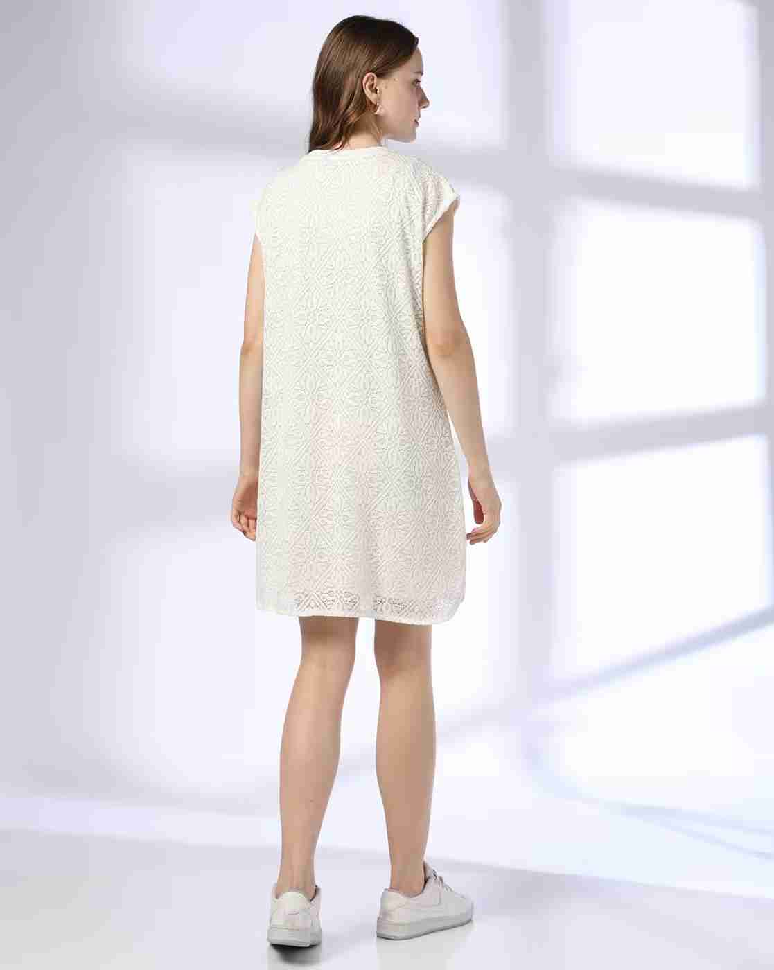 DNMX | Women Embroidered Shift Dress|2