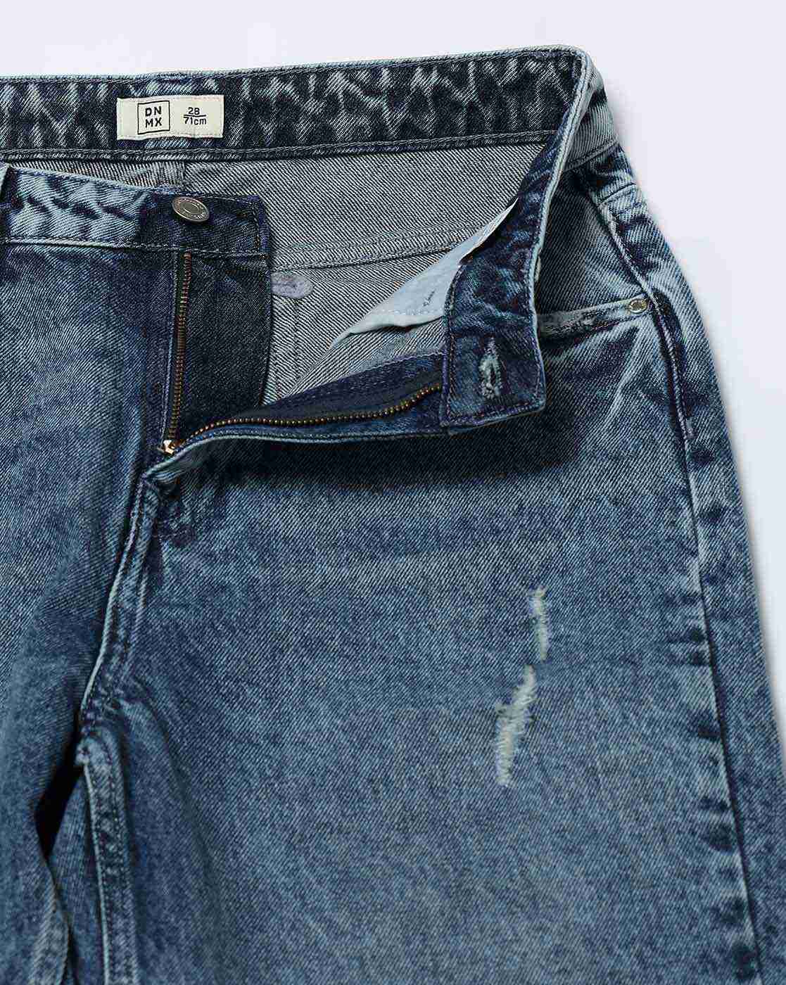 DNMX | Women Lightly Washed Distressed Mom Jeans|4