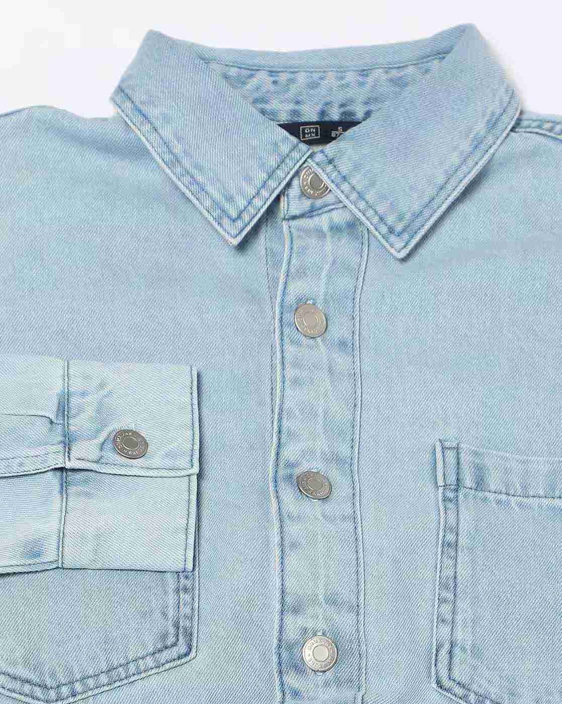 DNMX | Women Oversized Denim Shirt with Patch Pockets|5