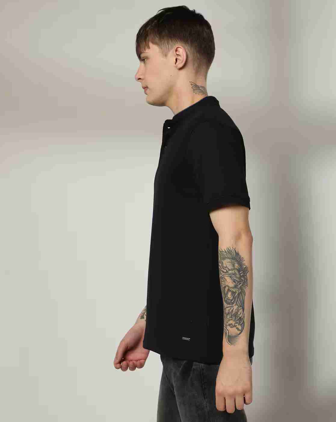 DNMX | Men Regular Fit Henley T-Shirt|1