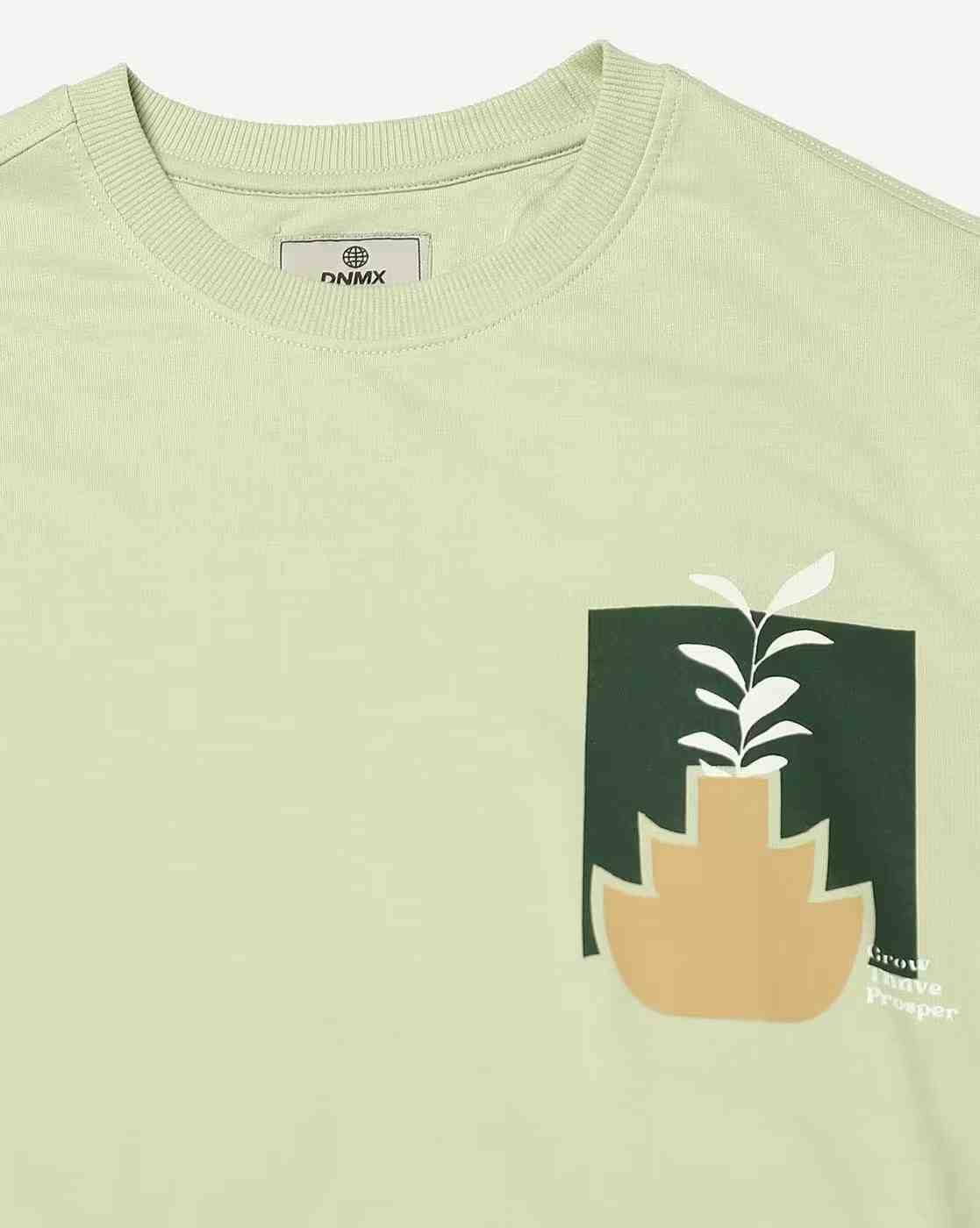 DNMX | Men Graphic Print Relaxed Fit Crew-Neck T-Shirt|5