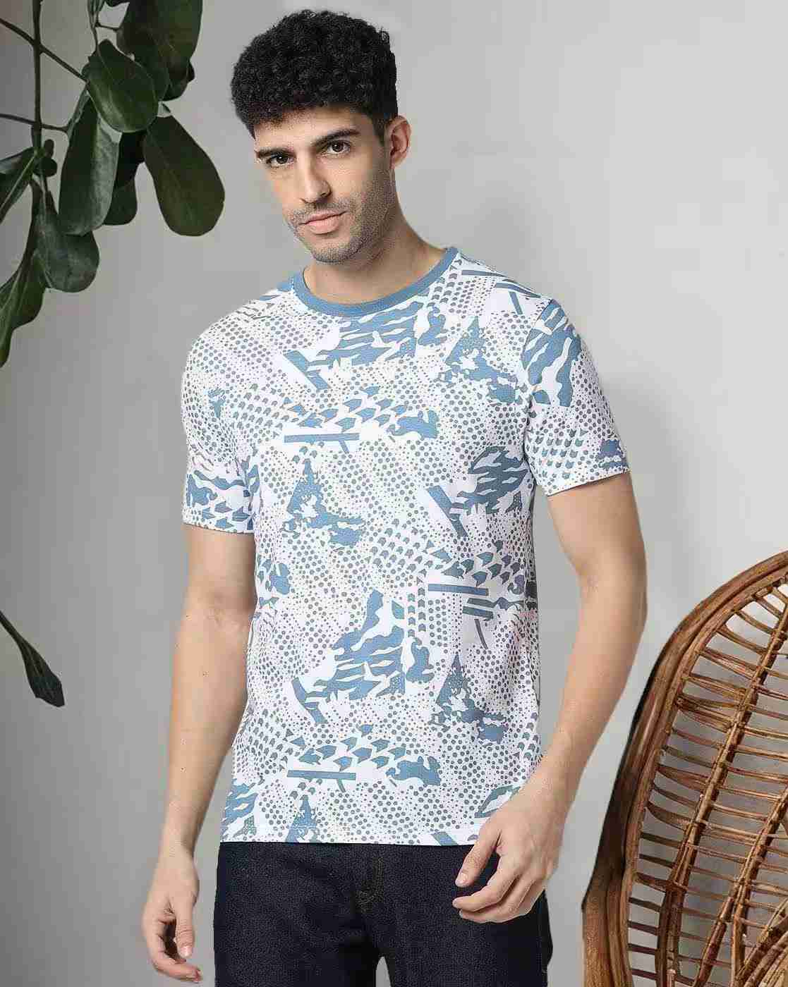 DNMX | Men Printed Regular Fit Crew-Neck T-Shirt|0