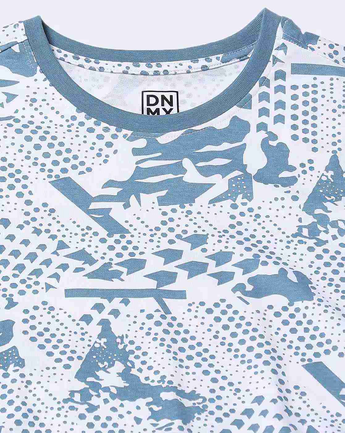 DNMX | Men Printed Regular Fit Crew-Neck T-Shirt|4