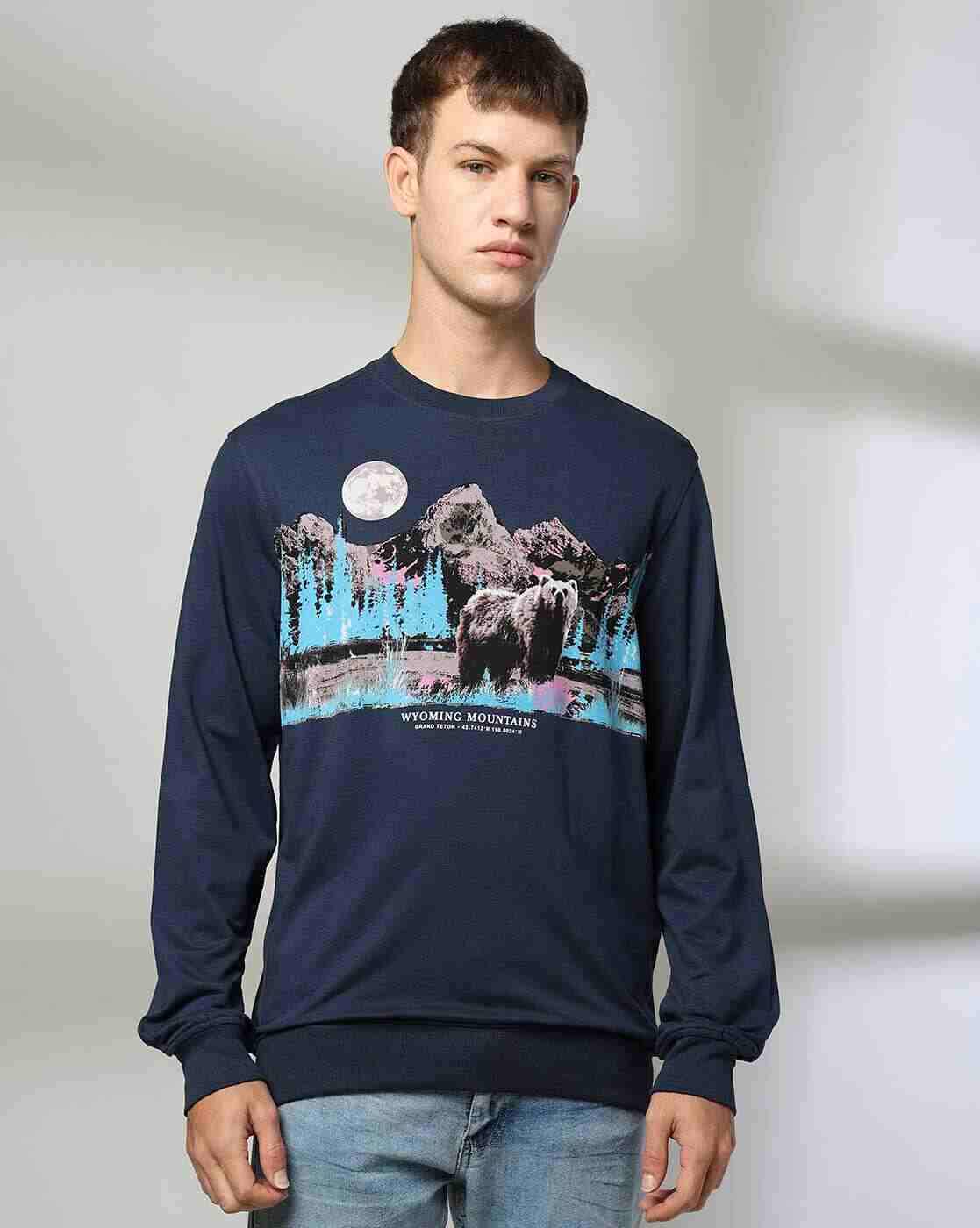 DNMX | Men Graphic Print Regular Fit Crew-Neck Sweatshirt|3