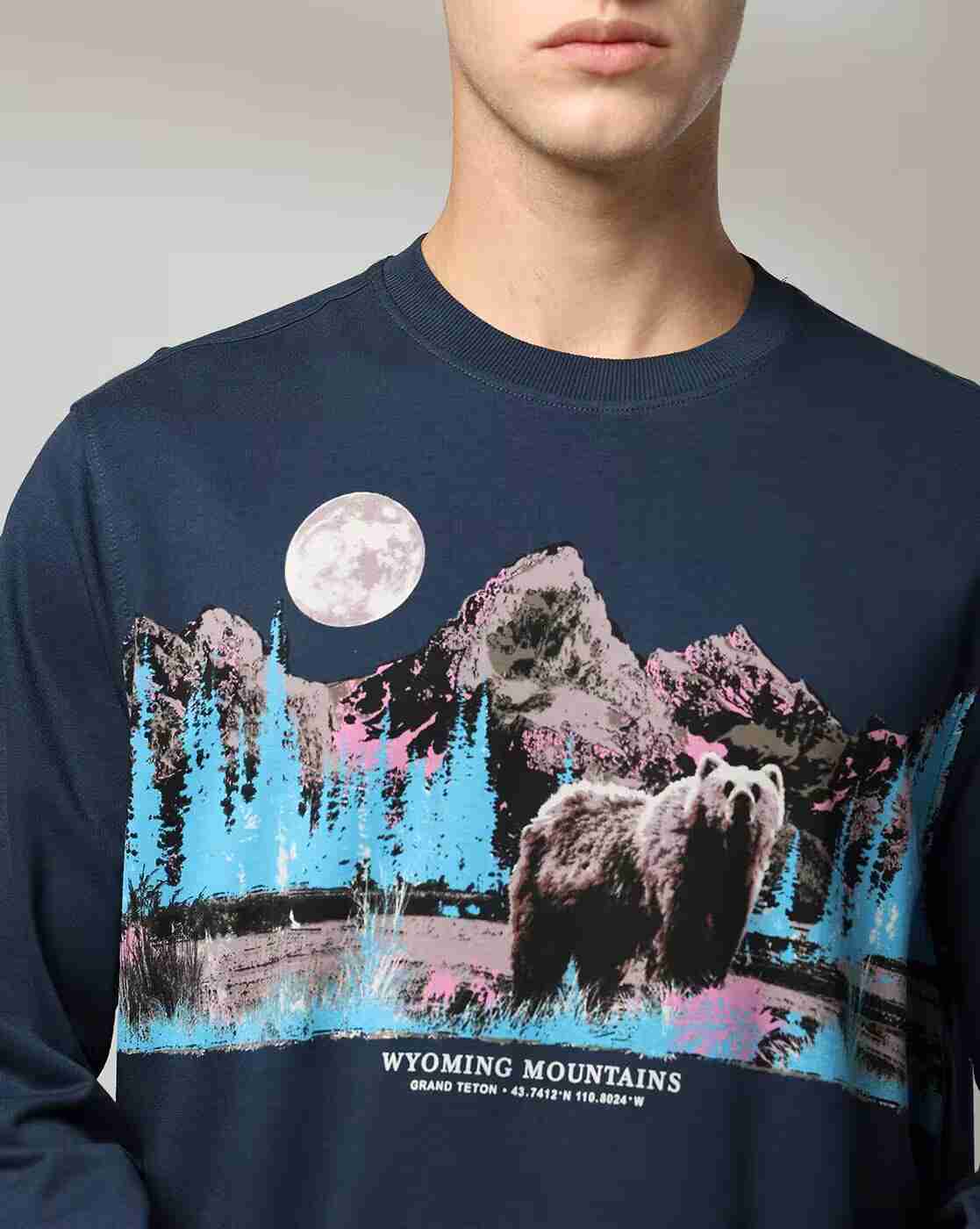 DNMX | Men Graphic Print Regular Fit Crew-Neck Sweatshirt|4