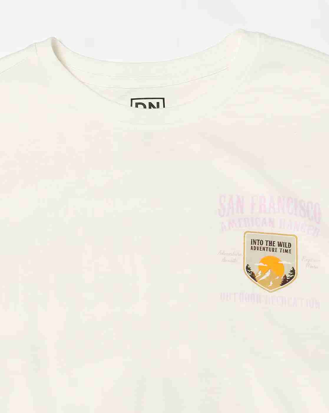 DNMX | Men Typographic Print Slim Fit Crew-Neck T-Shirt|5