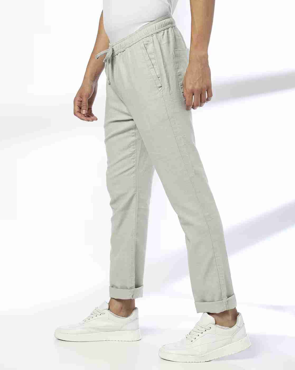 DNMX | Men Slim Fit Flat-Front Trousers|1