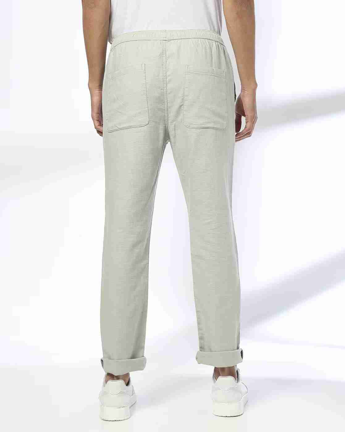 DNMX | Men Slim Fit Flat-Front Trousers|2