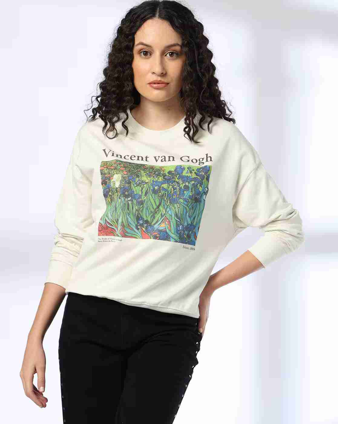 DNMX | Women Graphic Print Relaxed Fit Cotton Sweatshirt|0