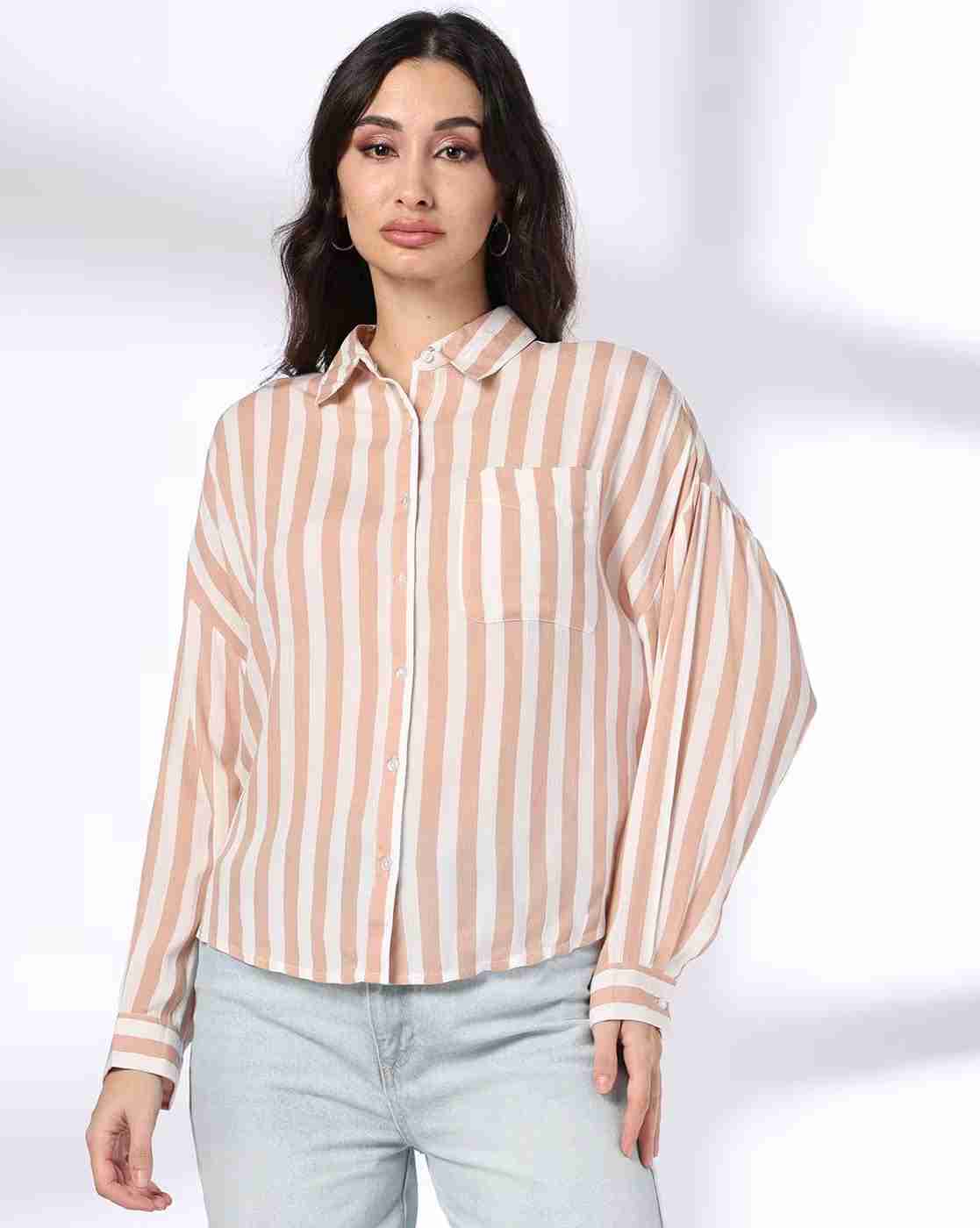 DNMX | Women Striped Relaxed Fit Shirt|0