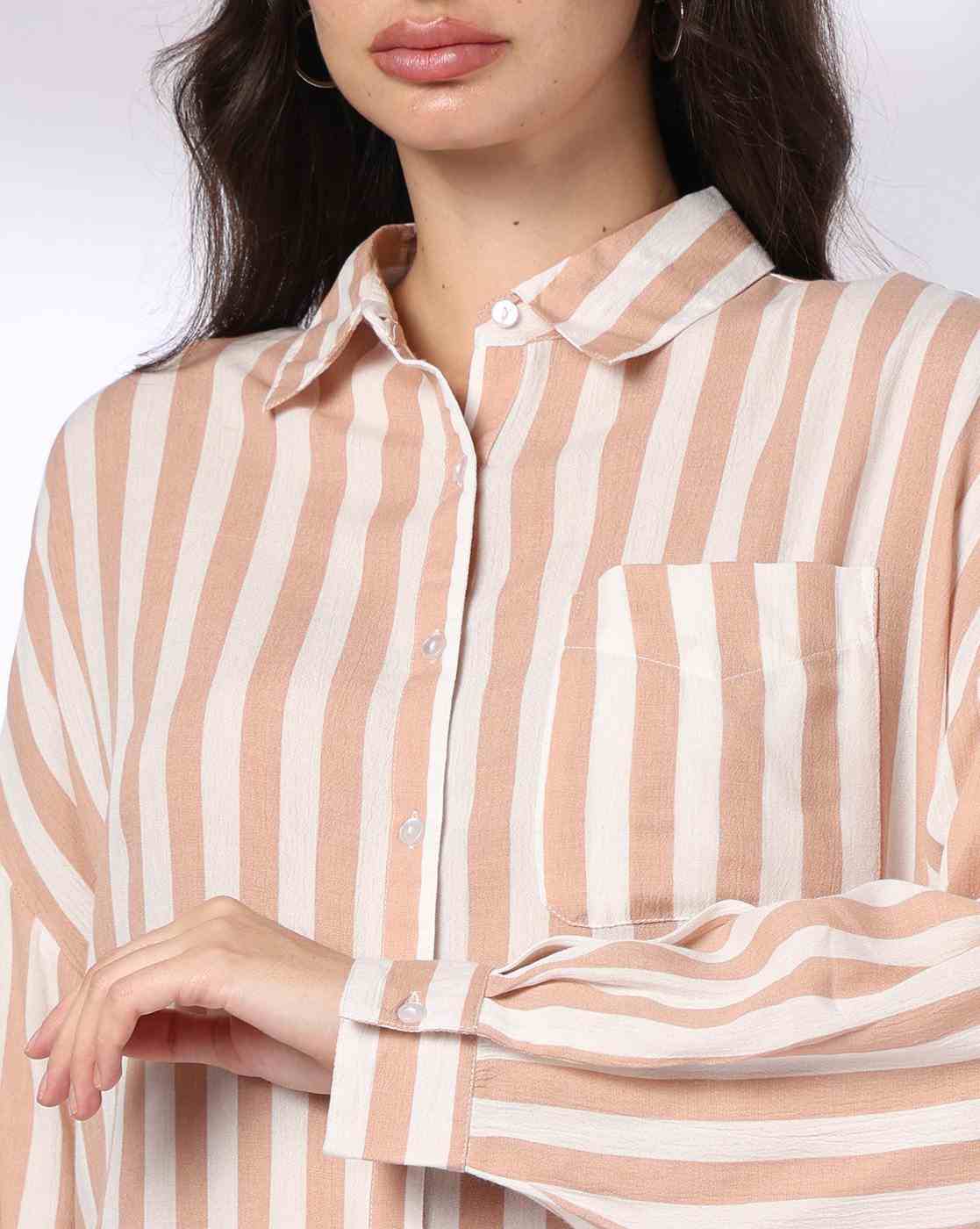 DNMX | Women Striped Relaxed Fit Shirt|3