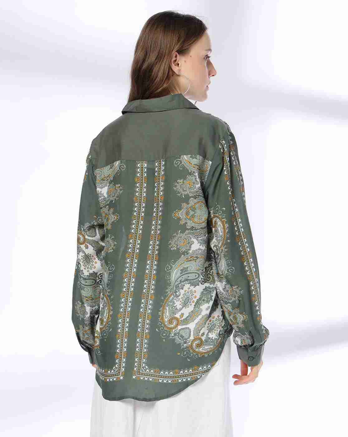 DNMX | Women Paisley Print Relaxed Fit Shirt|2