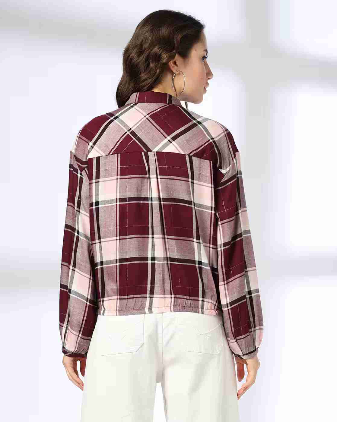 DNMX | Women Checked Relaxed Fit Shirt|2