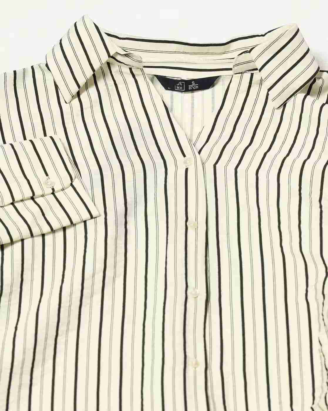 DNMX | Women Striped Boxy Fit Shirt|4