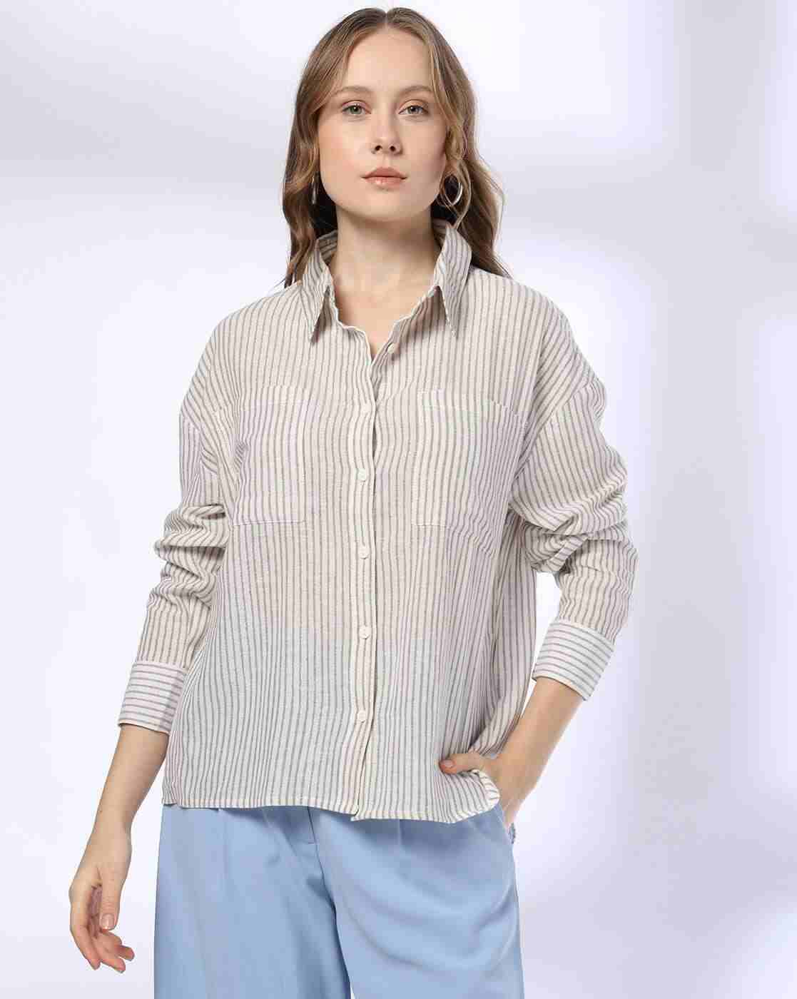 DNMX | Women Striped Loose Fit Shirt|0