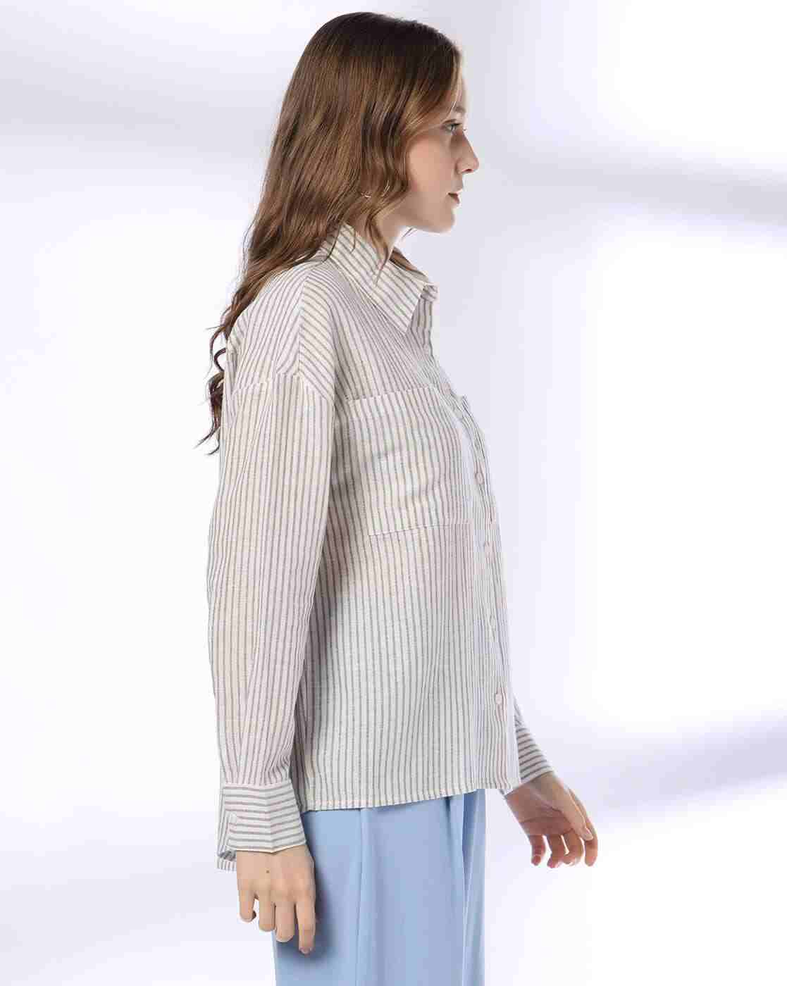 DNMX | Women Striped Loose Fit Shirt|1