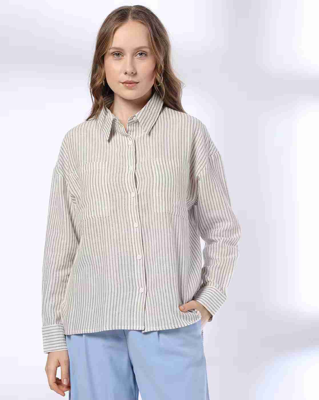 DNMX | Women Striped Loose Fit Shirt|3