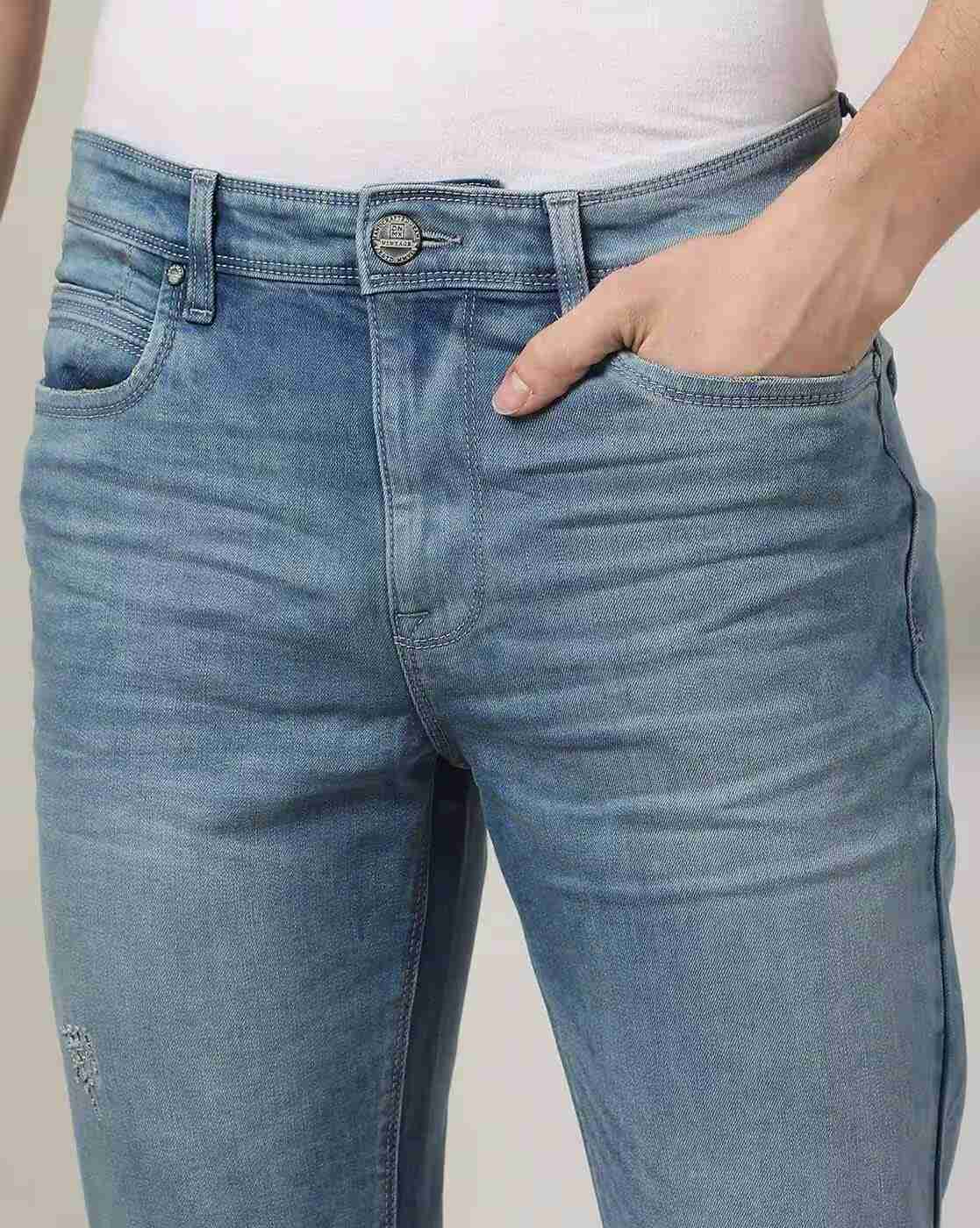 DNMX | Men Heavily Washed Slim Fit Jeans|3