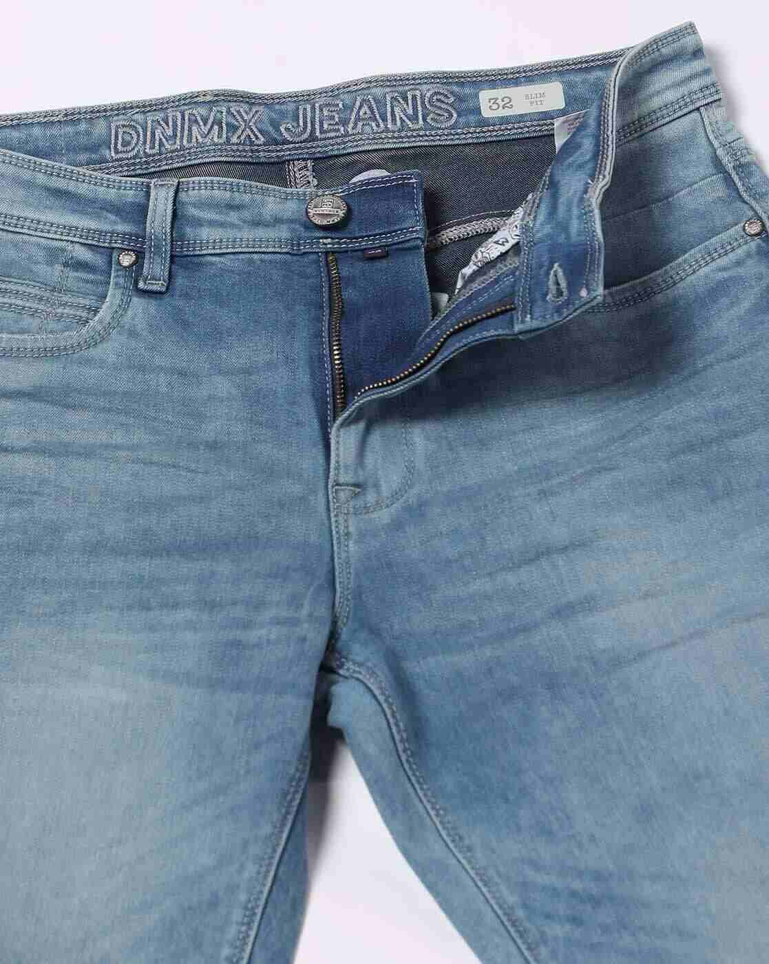 DNMX | Men Heavily Washed Slim Fit Jeans|4